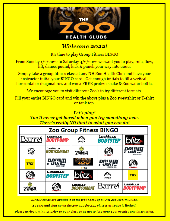 Group Fitness BINGO