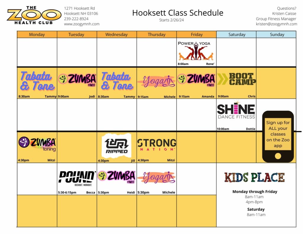 Hooksett Schedule 2-25-24